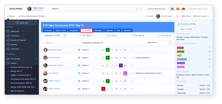 Using ManageBac to track Attendance QuickStart Guide – ManageBac